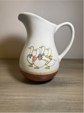 vintage Otagiri stoneware Jpitcher dressed geese Japan Cottagecore Grandmacore